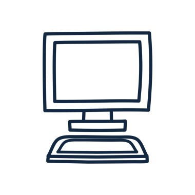 Isolated computer doodle line style icon vector design