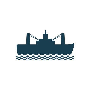 Isolated oil ship silhouette style icon vector design