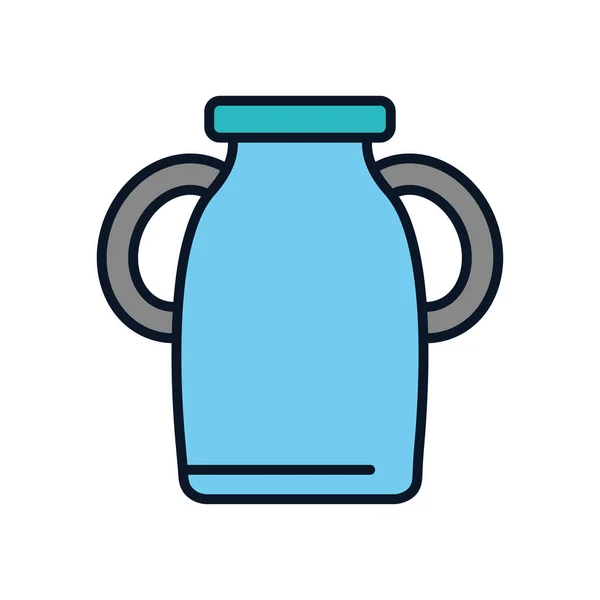 Isolated milk bottle line fill style icon vector design — Stok Vektör