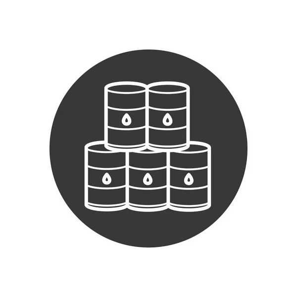 Isolated oil barrels line block style icon vector design — Stockvektor