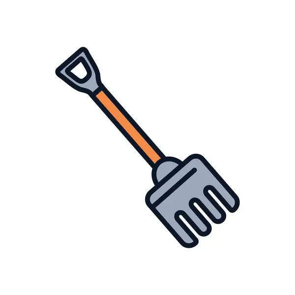 Isolated rake tool line fill style icon vector design — Stockvektor