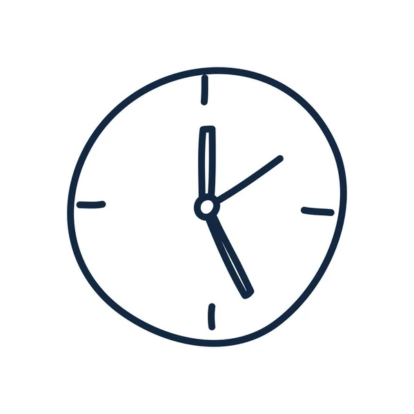 Изолированные часы в стиле каракулей иконка вектор дизайн — стоковый вектор
