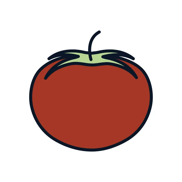 Isolated tomato vegetable line fill style icon vector design — Wektor stockowy