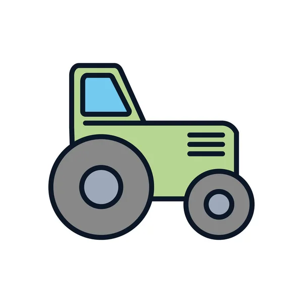 Isolated tractor line fill style icon vector design — 图库矢量图片
