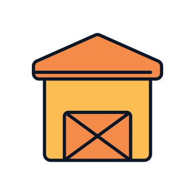 Isolated farm building line fill style icon vector design