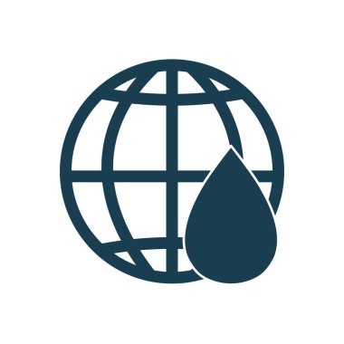 Isolated oil drop and global sphere silhouette style icon vector design