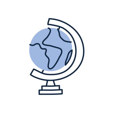 Isolated world sphere doodle line fill style icon vector design