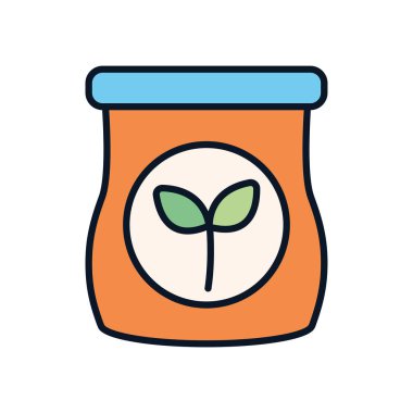 Isolated seeds bag line fill style icon vector design