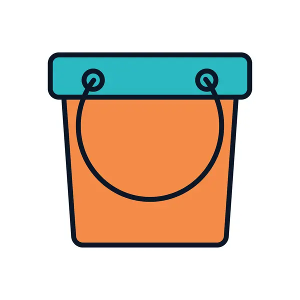 Isolated bucket tool line fill style icon vector design — Stockvektor