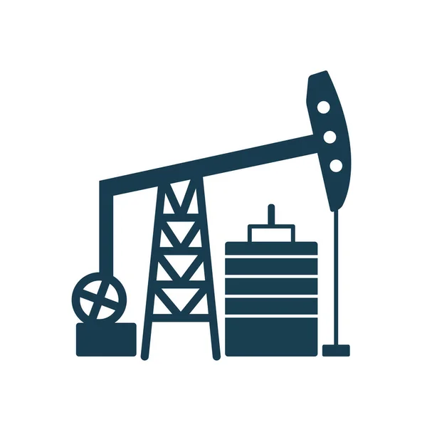 Isolated oil pump silhouette style icon vector design — Διανυσματικό Αρχείο