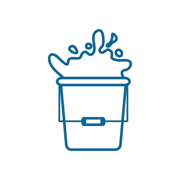 Isolé seau de lait ligne de style icône conception vectorielle — Image vectorielle