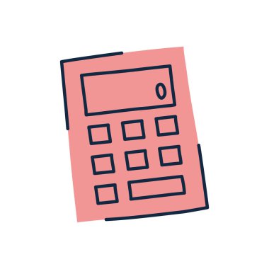 Isolated calculator doodle line fill style icon vector design