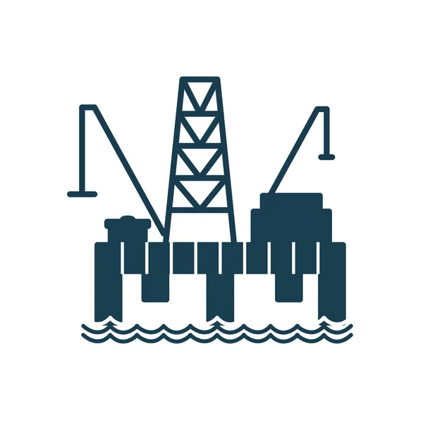 Isolated oil tower silhouette style icon vector design — Stock vektor