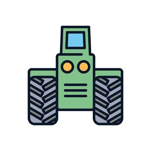 Isolated tractor line fill style icon vector design — Stockvector