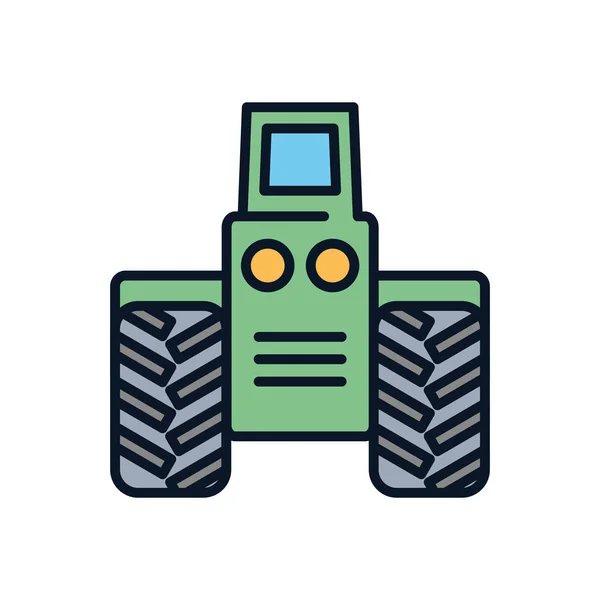 Isolated tractor line fill style icon vector design — Stok Vektör