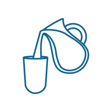 Isolated milk jar and glass line style icon vector design