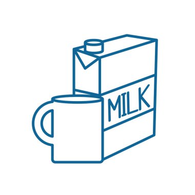 Isolated milk mug and box line style icon vector design