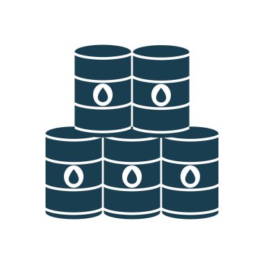 Isolated oil barrels silhouette style icon vector design