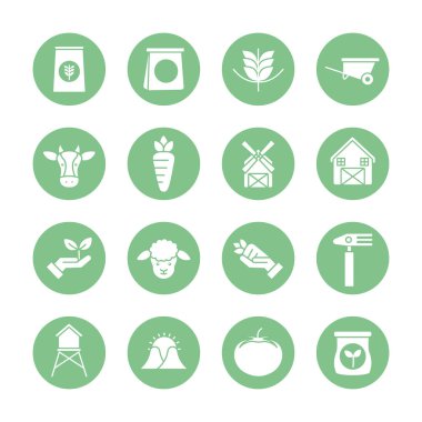 Isolated agronomy silhouette block style icon set vector design