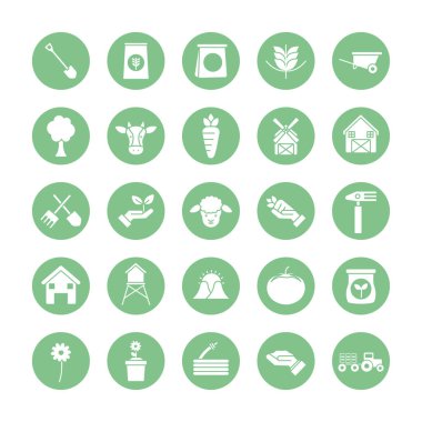 Isolated agronomy silhouette block style icon set vector design