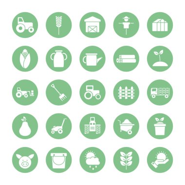 Isolated agronomy silhouette block style icon set vector design
