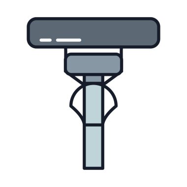 elektrik süpürgesi çizgisi ve biçim ikonu vektör tasarımını doldur