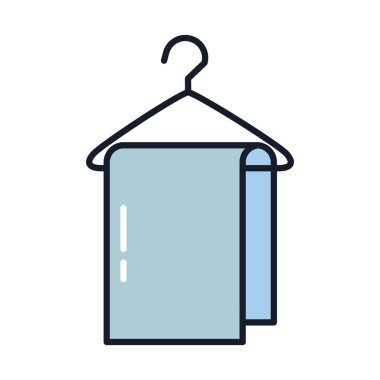 Havlu satırlı askı ve biçim ikonu vektör tasarımını doldur