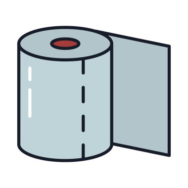 Tuvalet kağıdı hattı ve biçim ikonu vektör tasarımını doldur