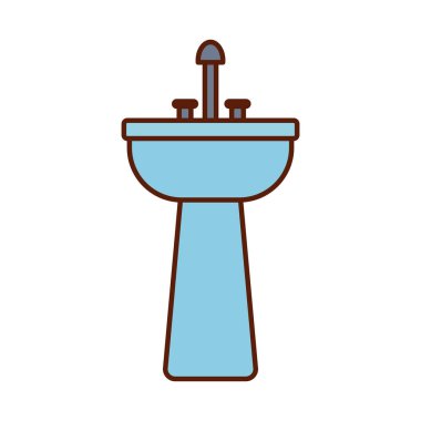 İzole edilmiş el yıkama hattı ve biçim ikonu vektör tasarımını doldur