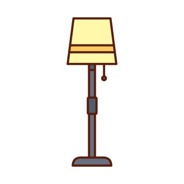 İzole edilmiş ev lambası hattı ve biçim ikonu vektör tasarımını doldur