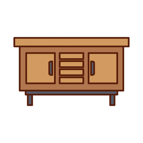 Línea aislada de muebles para el hogar y diseño de vectores de iconos de estilo de relleno — Vector de stock