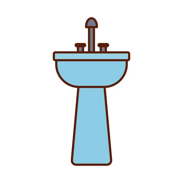 Ligne de lavage à la main isolée et design vectoriel icône de style de remplissage — Image vectorielle