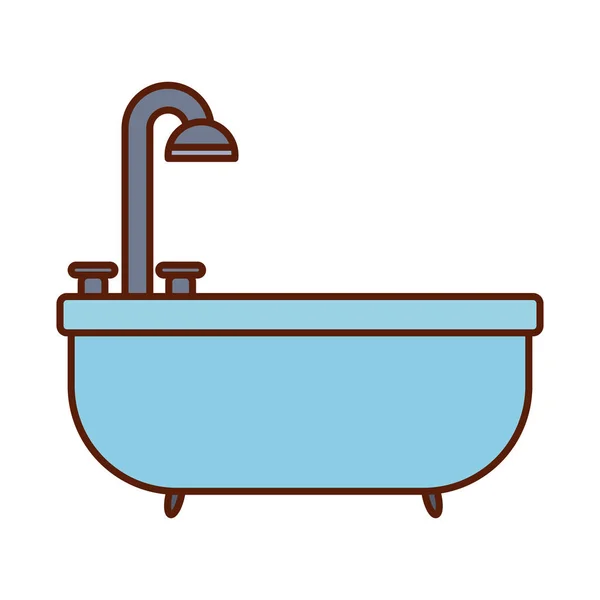 Linea doccia isolata e design vettoriale icona stile di riempimento — Vettoriale Stock