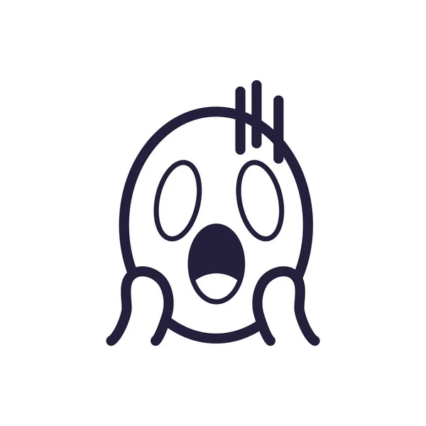 Scream emoji face flat style icon vector design — Διανυσματικό Αρχείο