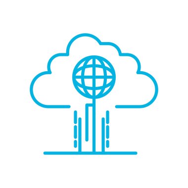 Bulut çizgisi biçim vektör tasarımı içinde izole edilmiş küresel küre