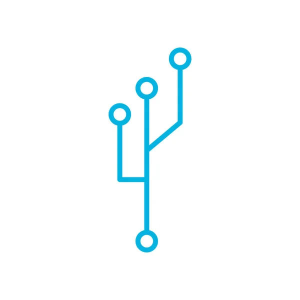 Progettazione vettoriale icona stile linea circuito isolato — Vettoriale Stock
