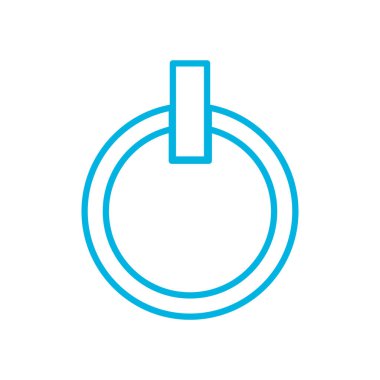 İzole güç düğmesi çizgisi biçim vektör tasarımı