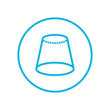 İzole edilmiş köreltilmiş koni çemberin içinde çizgi biçimi ikon vektör tasarımı