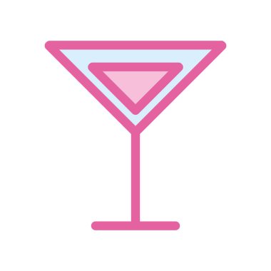 İzole edilmiş alkol kokteyli neon hattı ve biçim ikon vektör tasarımı