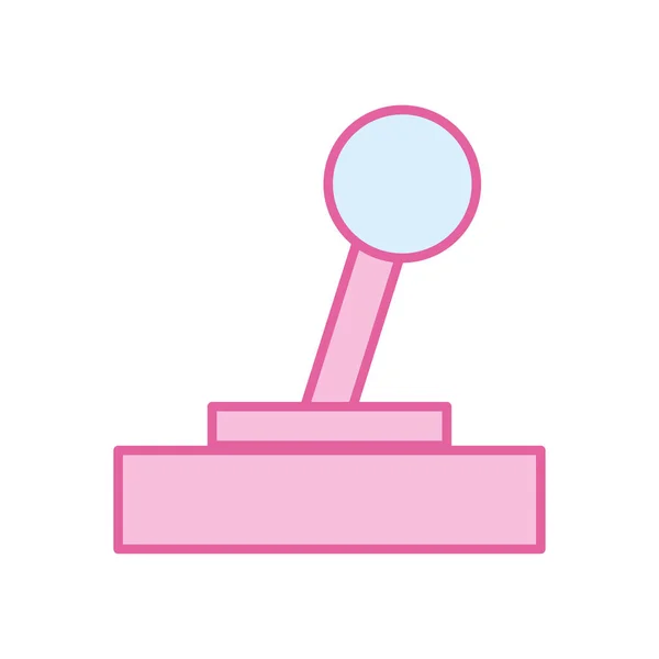 Juego de video aislado joystick neón línea y relleno icono de diseño de vectores de estilo — Archivo Imágenes Vectoriales