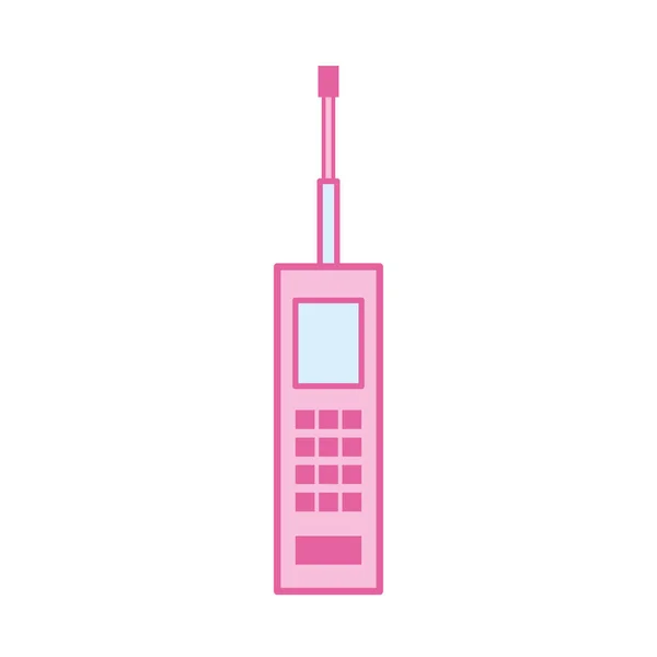Línea de neón de teléfono y diseño de vectores icono de estilo de relleno — Vector de stock