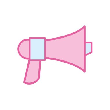 İzole edilmiş megafon neon hattı ve biçim ikon vektör tasarımı