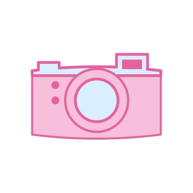 İzole edilmiş retro kamera aygıtı neon hattı ve biçim ikon vektör tasarımı