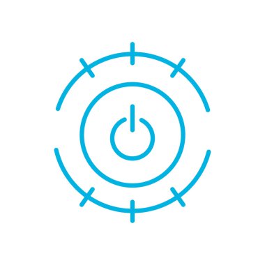 İzole güç düğmesi çizgisi biçim vektör tasarımı