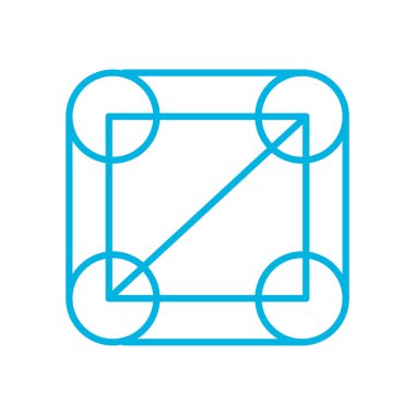 Devre kare çizgi biçim vektör tasarımı içinde izole noktalar