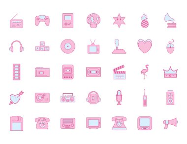 neon hattı ve doldurma biçim ikonu vektör dizaynı