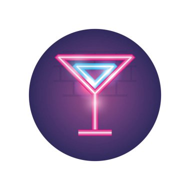 Isolated alcohol cocktail neon style icon vector design