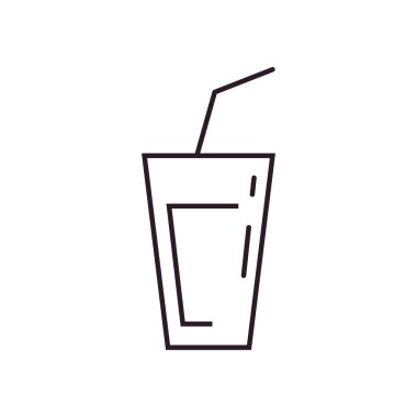 Isolated drink glass line style icon vector design