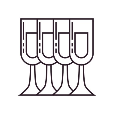 Isolated champagne cups line style icon vector design
