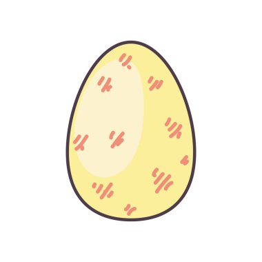 Happy easter egg line and fill style icon vector design